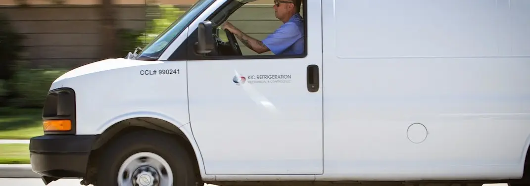 KIC Refrigeration service vehicle serving Cameron area